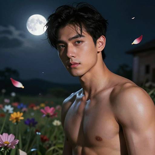 Handsome Fantasy Portrait in Nightscape