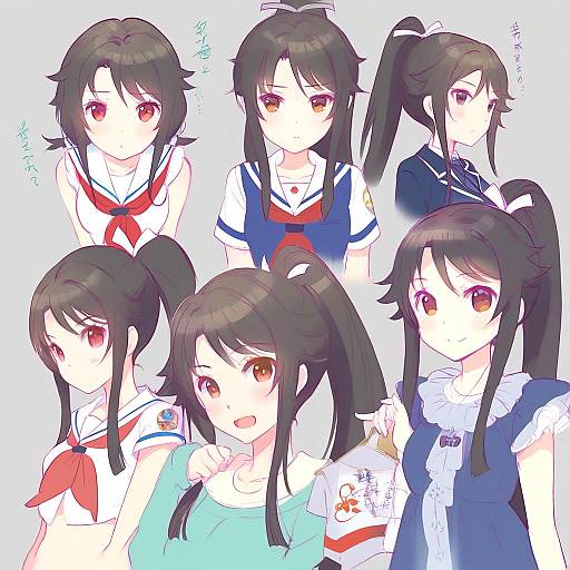 Illustration of Munetani mashiro, high school fleet in the style of Nishimura eri