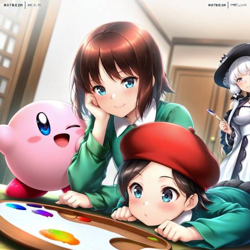 Illustration of Adeleine, kirby (series) in the style of Rei kun