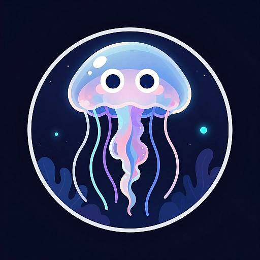 Neon Jellyfish Surreal Vector Avatar