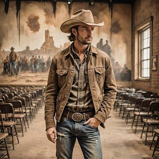 Masculine Sepia Cowboy Portrait