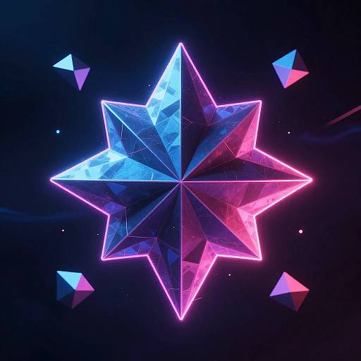 Glowing Bismuth Abstract Cyberpunk Art