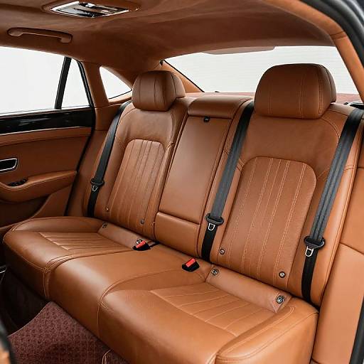 Luxurious Tan Leather Bentley Rear Seats