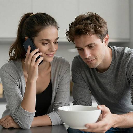 Couple Sharing Moment in Kitchen
