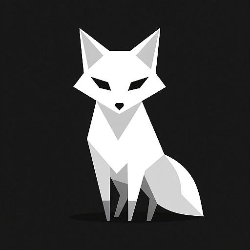 Minimalistic Geometric Fox Design