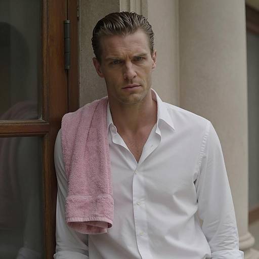 Mysterious Man in Dimly Lit Room