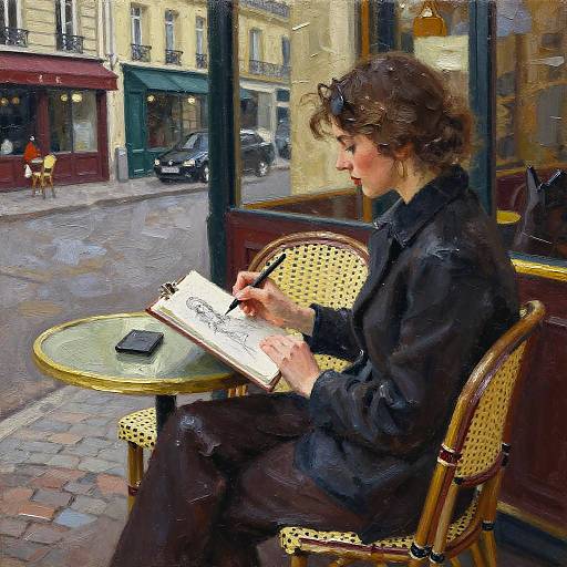 Impasto Oil Painting of Parisian Woman