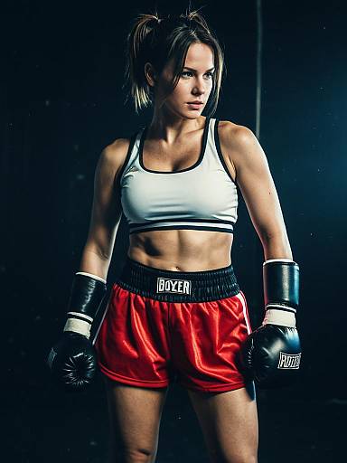 Female Boxer in Training Gear