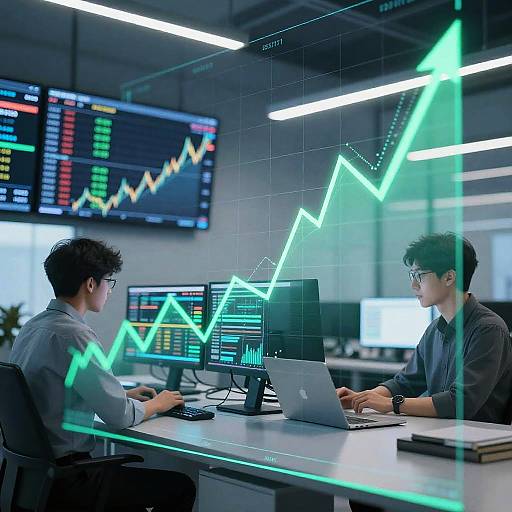 Futuristic Stock Market Analysis Scene