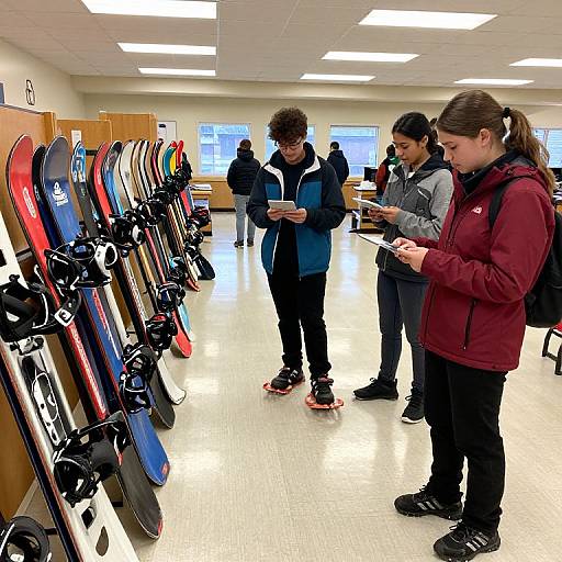 Students Renting Winter Sports Gear