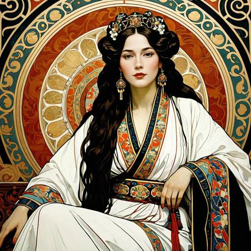 Digital Painting of Empress in Traditional Robes