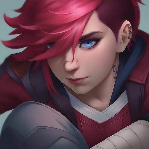 Illustration of Arcane vi, league of legends in the style of Namako daibakuhatsu