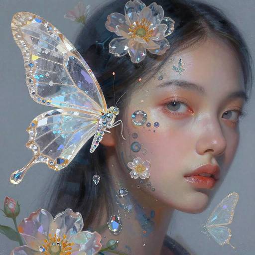 Cybernetic Butterfly in Dystopian Flight