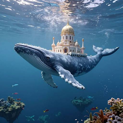 Ethereal Whale Palace in Mercury Sky