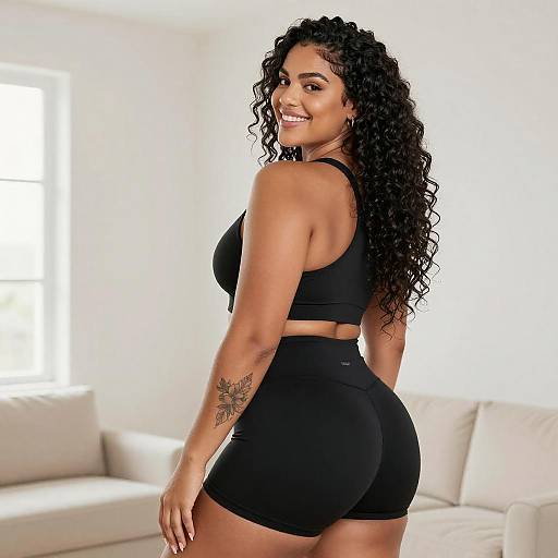 Confident Curvy Woman with Tattoo