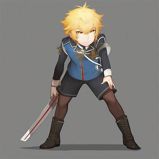 Illustration of Monoyoshi sadamune, touken ranbu in the style of Gomtang