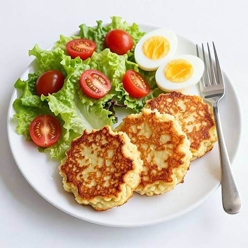 Golden Potato Pancakes with Fresh Salad