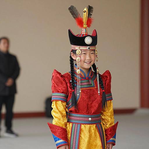 Child in Traditional Mongolian Costume