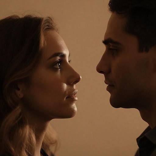 Intense Close-Up of Couple in Shadow