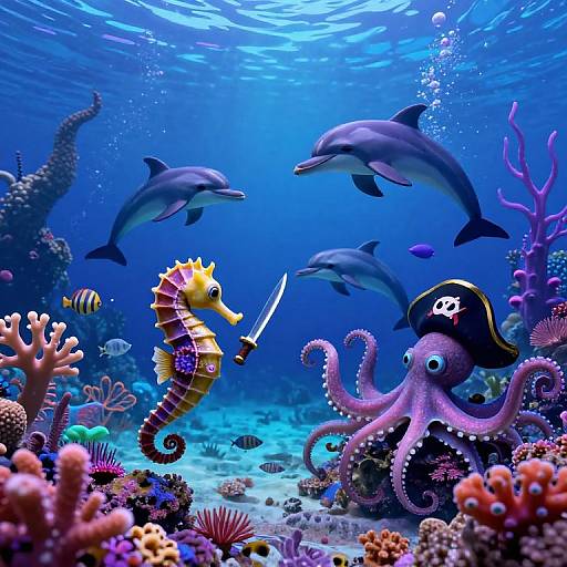 Surreal Underwater Sea Monster View