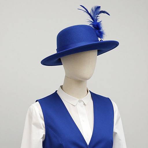 Mannequin in Blue Feathered Hat