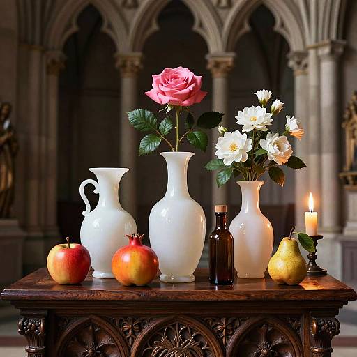 Gothic Manuscript Still-Life Illustration