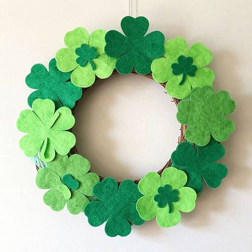St Patrick's Day Felt Flower Wreath