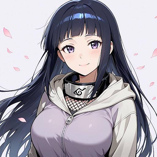 Hinata Hyuuga Portrait with Petals
