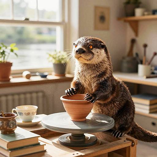 Cozy Otter Potter in Riverside Studio