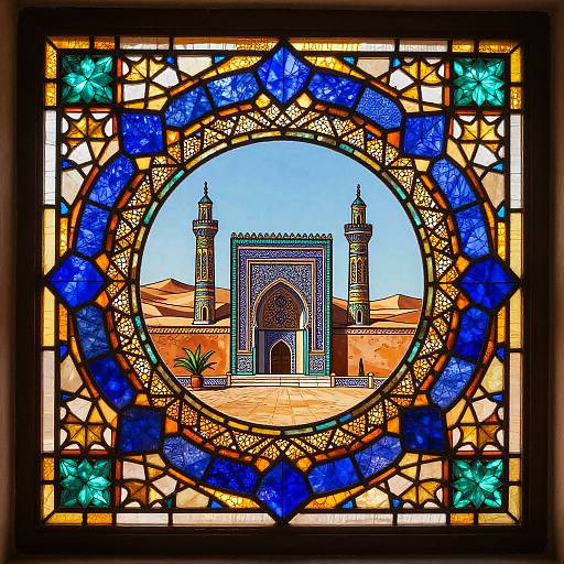 Vibrant Moroccan Desert Kasbah Glass