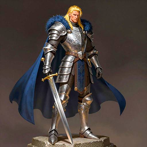 Illustration of a Fierce Armored Warrior