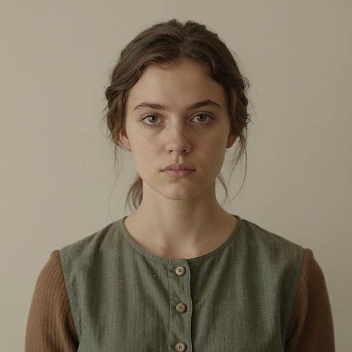 Serious Young Woman Portrait