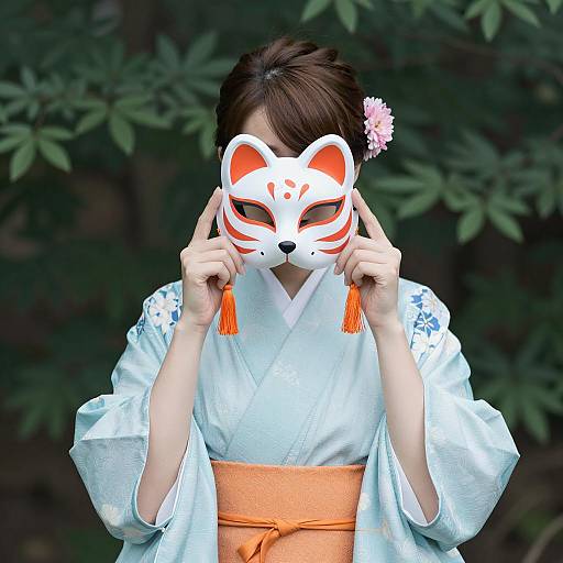 Serene East Asian Beauty in Kimono
