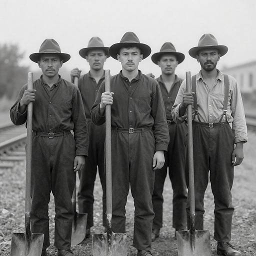 Early 20th-Century Railroad Workers Portrait