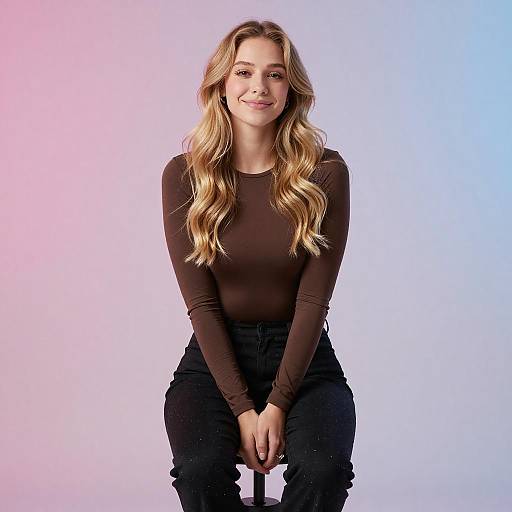 Young Woman Portrait on Gradient Background