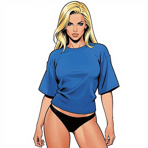 Confident Woman in Comic Art Style