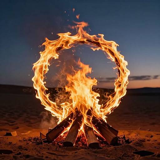 Gravity-Defying Ring of Campfire Flames