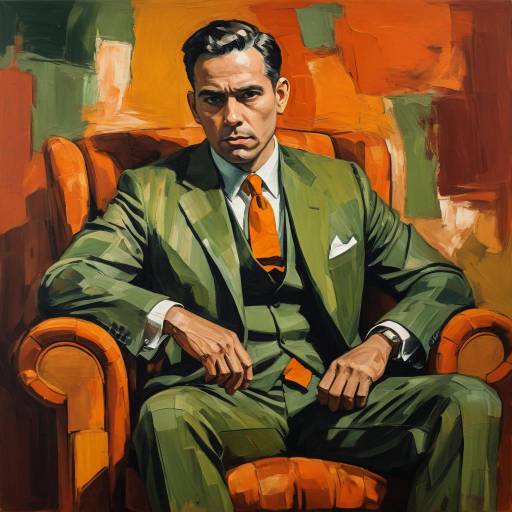Thoughtful Man in Expressionist Portrait