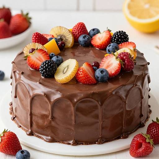 Large Chocolate Icing with Mixed Fruit