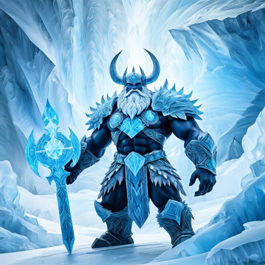 Majestic Ice Giant in Glacial Wonderland