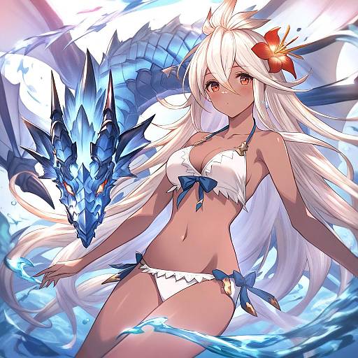 Illustration of Zooey (granblue fantasy), granblue fantasy in the style of Chameleon (ryokucha combo)