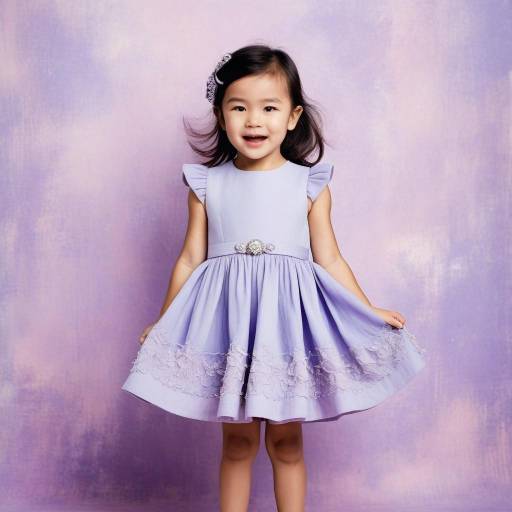 Smiling girl in lavender dress
