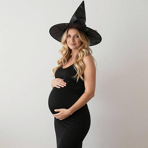 Elegant Pregnant Witch Costume Portrait
