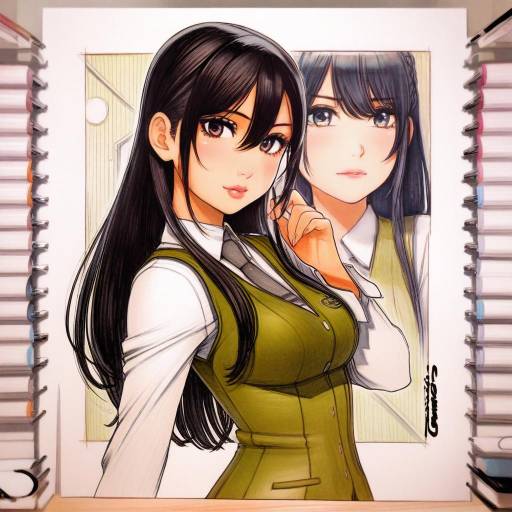 Illustration of Aihara mei, citrus (saburouta) in the style of Omar dogan