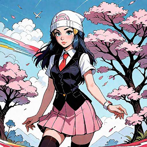 Girl Drawing on Tablet in Dawn Outfit