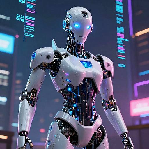 Futuristic Humanoid Robot Cyberpunk Art