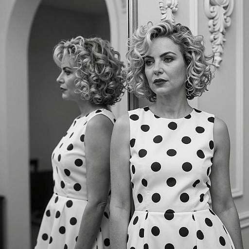 Black and White Polka Dot Dress Portrait