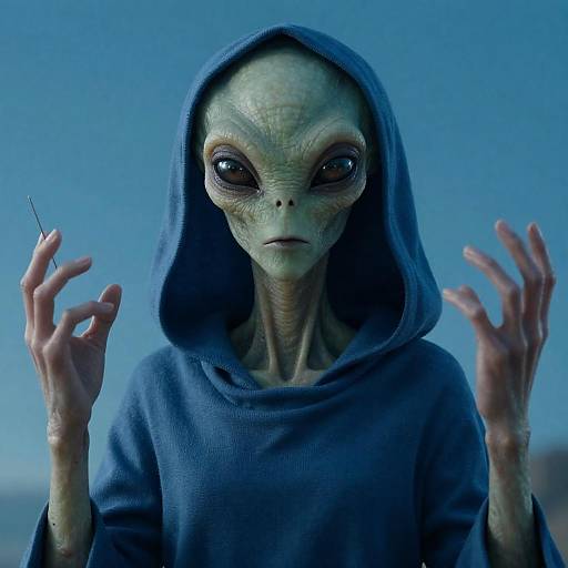 Mysterious Alien with Intense Gaze
