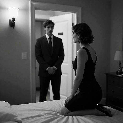 Intimate Black and White Photograph Scene