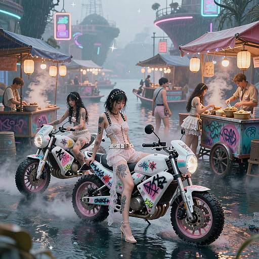 Neon Haute Couture Motorbike Gang